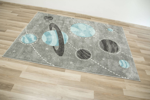 Dywan Lima F495A l.grey/blue Pastelowy Szary Niebieski Planety