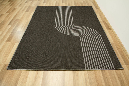 Dywan Dwustronny Sznurkowy Brussels 205631/11020 night silver Szary Grafit Fala Outdoor