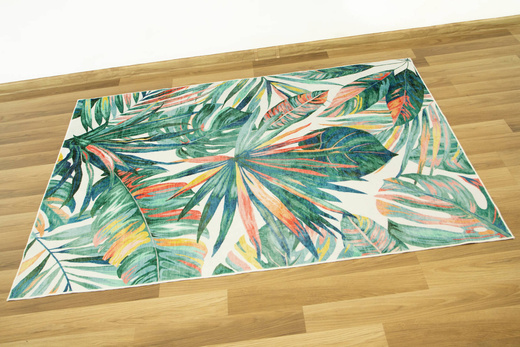Dywan Summer Tropical Zieleń Liście Palmy Antypoślizgowy