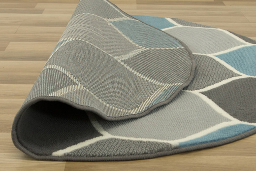 Okrągły Dywan LUNA 503833/95812 koniczyna niebiesko-szara