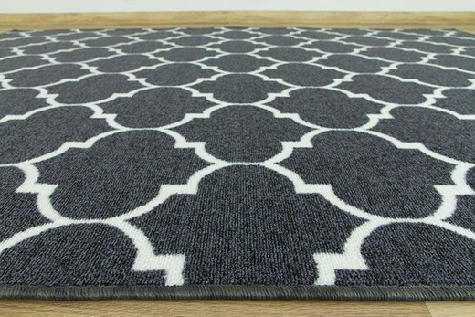 Wykładzina Clover 29 ciemny szary kremowy koniczyna marokańska szerokość 4 m