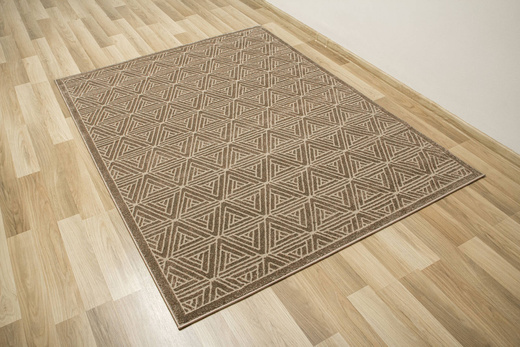 Dywan Teno F0336 Brown Geometria Trójkąty Brąz Beż
