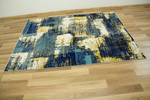 Dywan Victoria 7561A cream/blue Abstrakcyjny PrzecieranyKrem Turkus Żółty