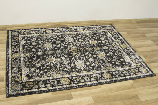 Dywan Lucca 8665A antrasit/antra Ornamentowy Antracyt Krem Miodowy