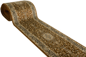 Chodnik 3544A brown/black Ornament Brąz Beż Czerń szerokość 100 cm