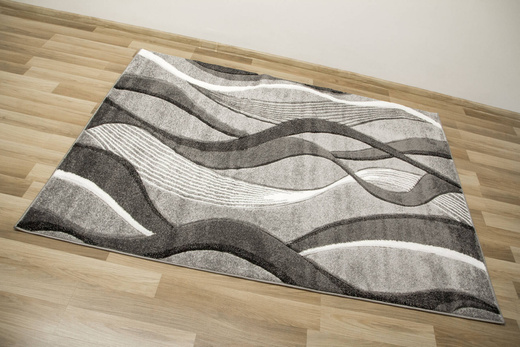 Dywan Amelia B178B grey/d.grey Szary Czarny Wstęgi Fale
