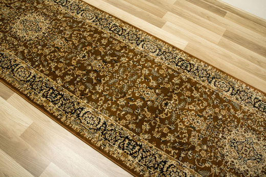 Chodnik 3544A brown/black Ornament Brąz Beż Czerń szerokość 80 cm