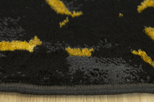 Okrągły Dywan Festival Gold 2296A black Plastry Miodu