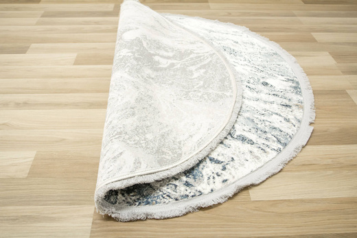 Okrągły Dywan 101 grey/navy Niebieski Szary Marmur