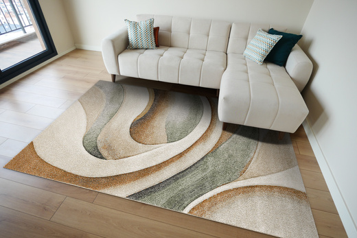 Dywan Agent 40436/610 Multi Krem Miedź Oliwka Fale