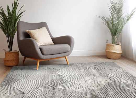 Dywan Matara P180A sp.antra/m.bei Beż Szary Kaszmir Linie Tynk