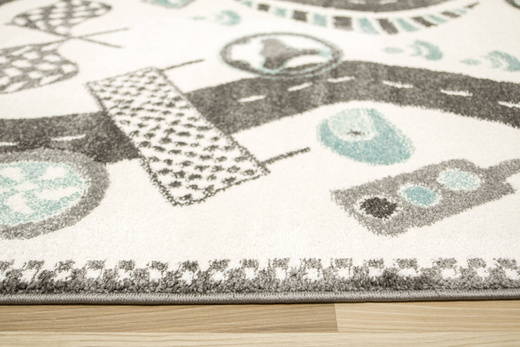 Dywan Dziecięcy Lima F500A cream/d.grey Uliczki Wyścigi