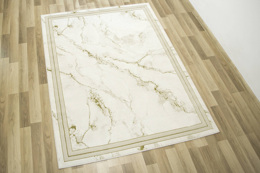 Lśniący Dywan Allora Plus B839A cream/gold Marmur Beż Krem Złoto