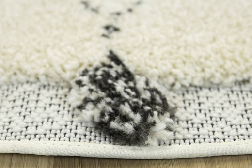 Okrągły dywan Shaggy/Sizal 65246/669 Akra Krem Romby