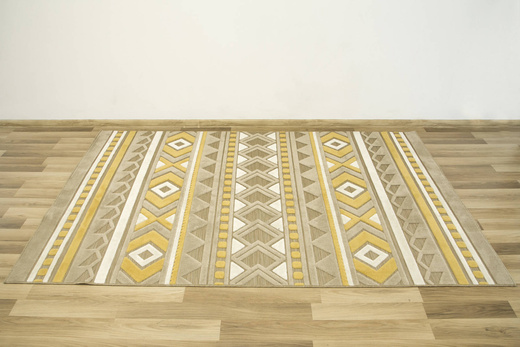 Dywan Sznurkowy Dwupoziomowy Reni 24514/852 Trójkąty Romby Aztec Beż