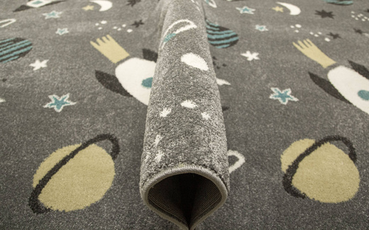 Wykładzina Dziecięca Lima C276A l.grey/cream Rakiety Kosmos Szary szerokość 4 m