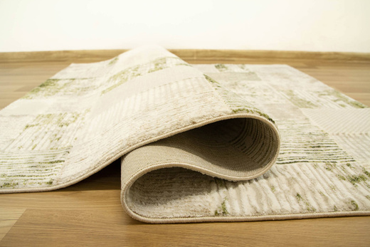 Dywan Home 384 cream/green Beżowy Oliwkowy Krem Kwadraty