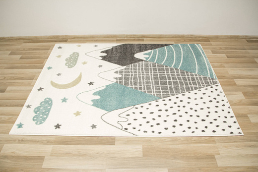 Dywan Dziecięcy Lima G761A cream/blue Góry Krem Turkus