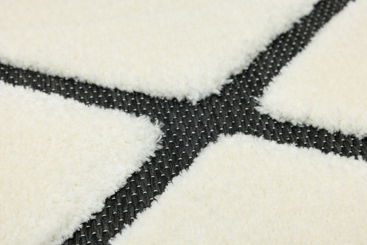 Dywan Shaggy Lula Soft IM85A Black/Bone Trójkąty Krem Czarny