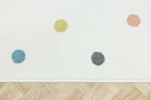 Wykładzina Dziecięca Lima C275A cream/lila Krem Kropki szerokość 4 m