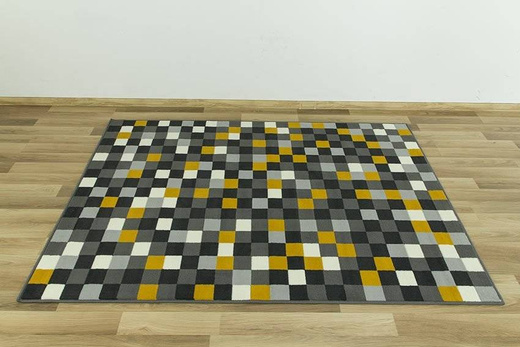 Dywan Luna 503629/89915 mustard kwadraciki