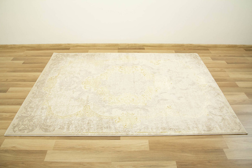 Lśniący Dywan Allora Plus 9435A cream/cream Ornament Krem Beż Złoty