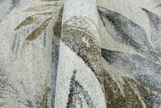 Dywan Ponte N852A l.grey/cream Brąz Szary Listki