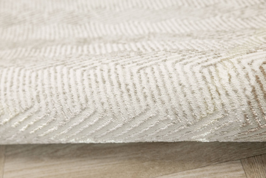 Lśniący Dywan Allora Plus D893A cream/d.beige Krem Złoty Jodełka Ramka