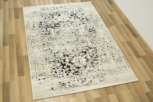 Dywan Boho 37WMW Krem Czerń Ornament