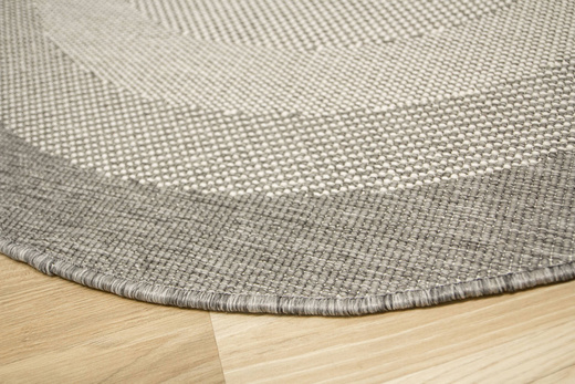 Okrągły Dwustronny Dywan Sznurkowy Brussels 205195/10010 Silver Szary Krem Koła Outdoor