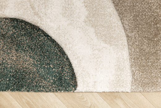 Dywan Kandy N412A l.beige/emeral Butelkowa Zieleń Beż Fryz