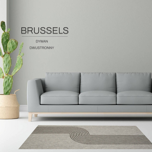 Dywan Dwustronny Sznurkowy Brussels 205631/11020 night silver Szary Grafit Fala Outdoor