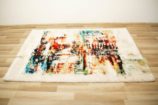 Dywan Shaggy Puffy P643 Beige/Yellow Abstrakcja