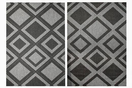 Dywan Dwustronny Sznurkowy Brussels 205386/11010 n.silver Antracyt Szary Romby Outdoor