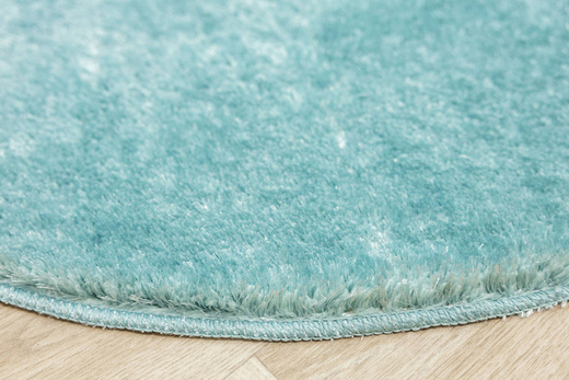 Dywan Okrągły Shaggy Antypoślizgowy Malmo Niebieski Turkus
