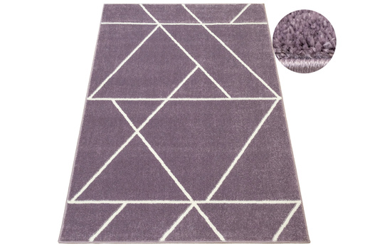 Dywan Dziecięcy Lima C877B lila/cream Fiolet Krem Trójkąty