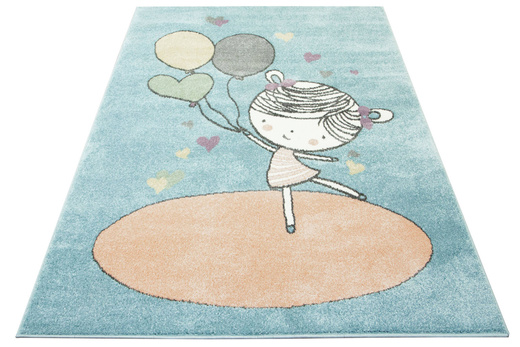 Dywan Dziecięcy Lima 9393B blue/rose Baletnica Dziewczynka Róż Niebieski