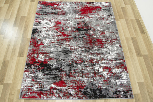 Dywan Victoria 9187A d.grey/red Tynk Beton Czerwień Szary Przecierany