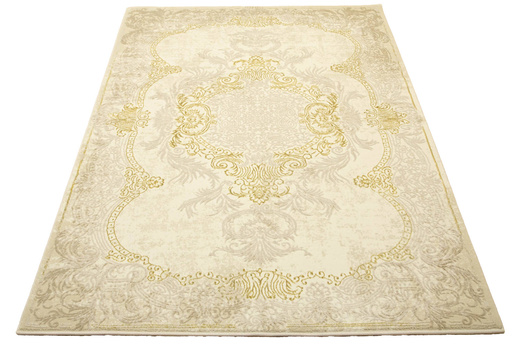 Lśniący Dywan Allora Plus 9435A cream/cream Ornament Krem Beż Złoty