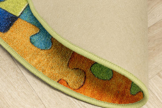 Okrągły Kolorowy Dywan Dziecięcy Puzzle Multicolor