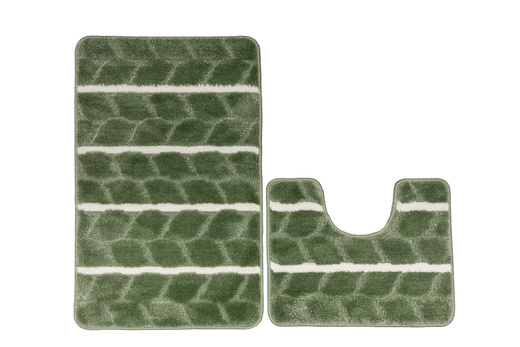 Komplet 2-częściowy Łazienkowy Fano Green Paski Zielony