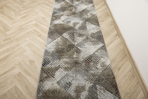 Chodnik Ponte N858A Beige Szary Brąz Romby szerokość 80 cm