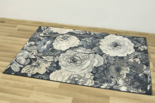 Dywan WORLD 78316/892 Kwiaty Niebieski Beż Krem