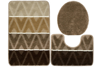 Komplet 3-częściowy Łazienkowy Palma Beige Beż Brąz Romby