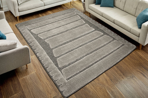 Dywan Shaggy Lula Soft IM44A Szary Czarny Geometria