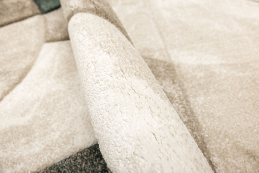 Dywan Kandy N412A l.beige/emeral Butelkowa Zieleń Beż Fryz