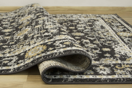 Dywan Lucca 8665A antrasit/antra Ornamentowy Antracyt Krem Miodowy