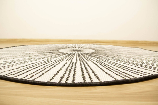 Okrągły Dwustronny Dywan Sznurkowy Brussels 205634/10110 Night Antracyt Krem Outdoor