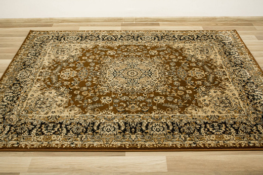 Dywan Super Rose 3544A brown/black Ornament Brąz Beż Czerń