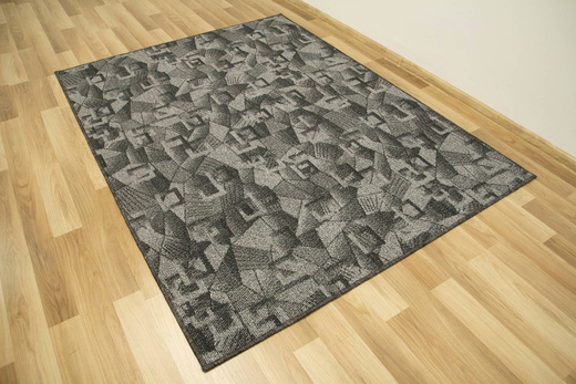 Wykładzina Flamingo 74 Dark Grey Ciemny Szary Czarny szerokość 4 m